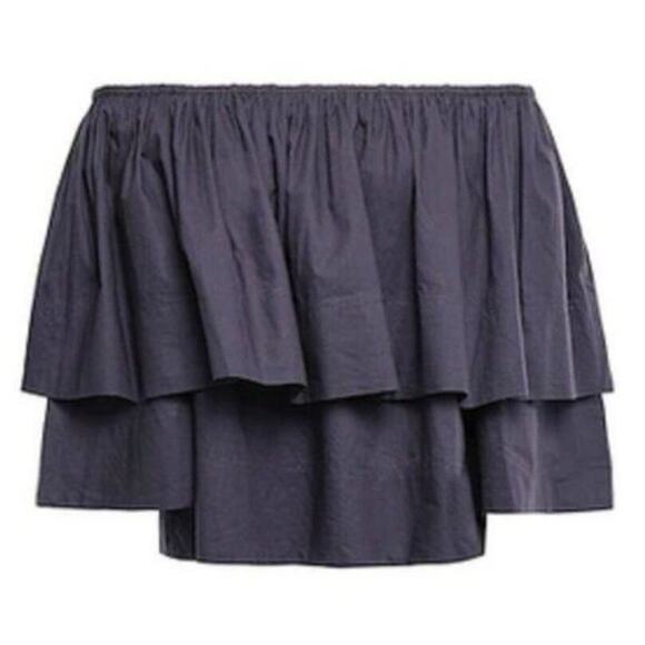 Apiece Apart Off the shoulder Cotton Blouse Navy size 10 - Picture 1 of 4